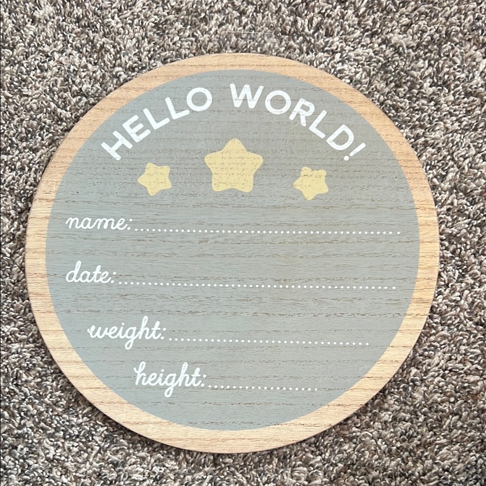 Wooden Baby Announcement Sign